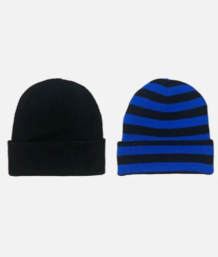 Adwysd Reversible Cuff Beanie Black Blue (2)