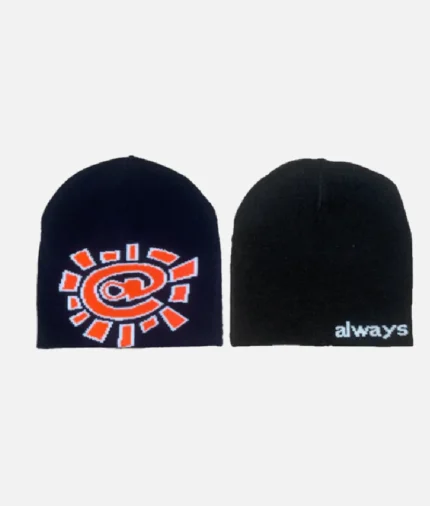 Adwysd Reversible No Cuff Beanie Black Orange (2)