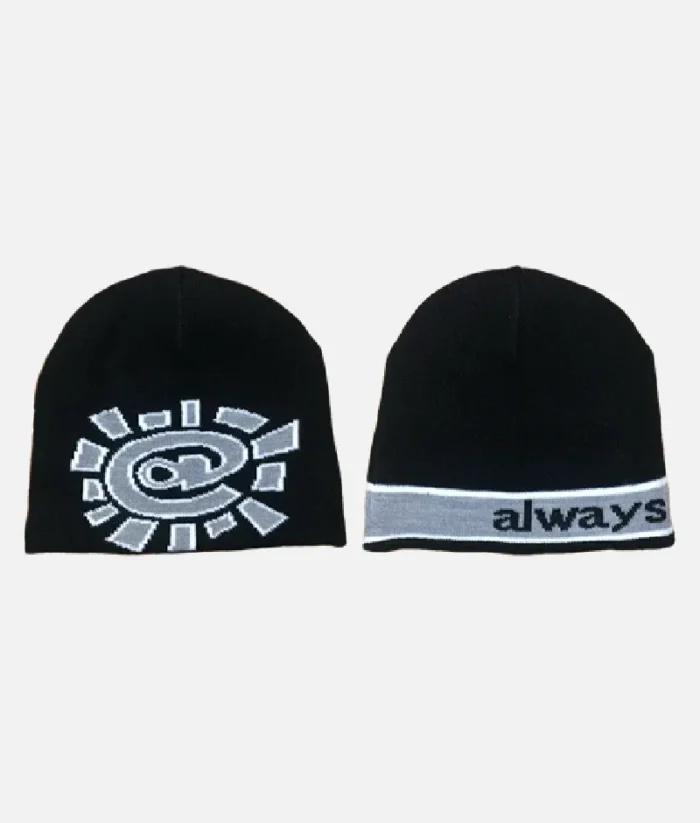 Adwysd Reversible No Cuff Beanie Black Silver (2)