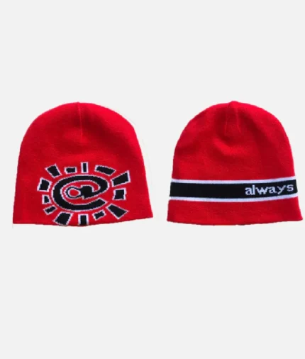 Adwysd Reversible No Cuff Beanie Red (2)